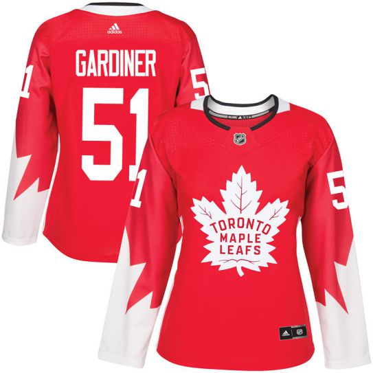 2017 NHL Toronto Maple Leafs women #51 Jake Gardine red jersey->->Women Jersey